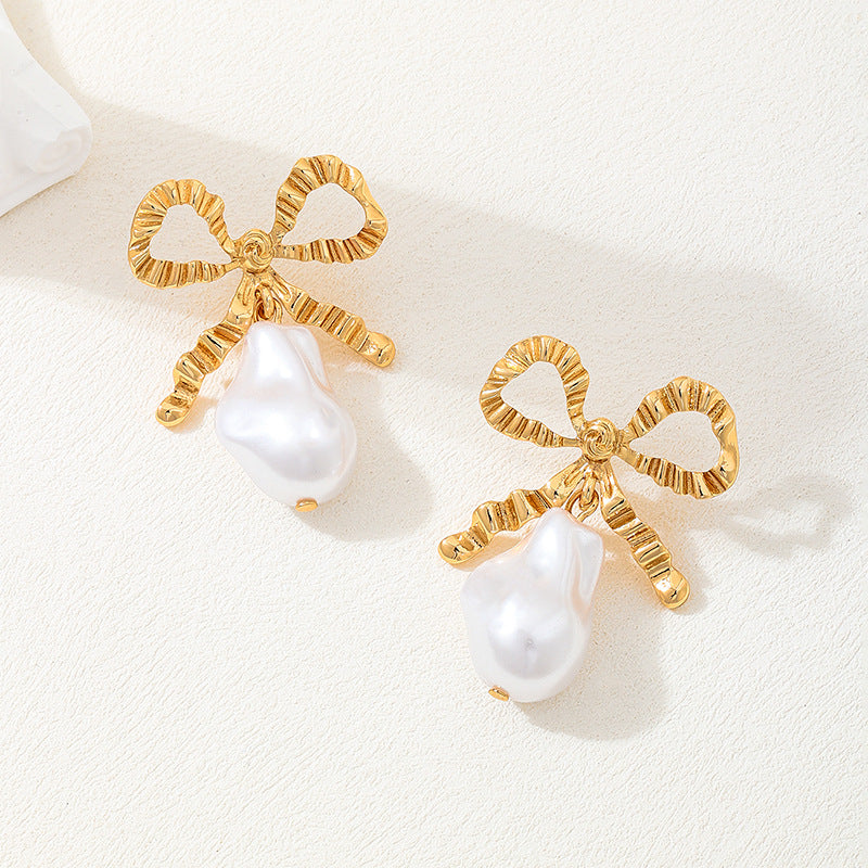 Planderful Vienna Verve Earrings – Fashionable Personalized Baroque Design with Imitation Pearl Tassels
