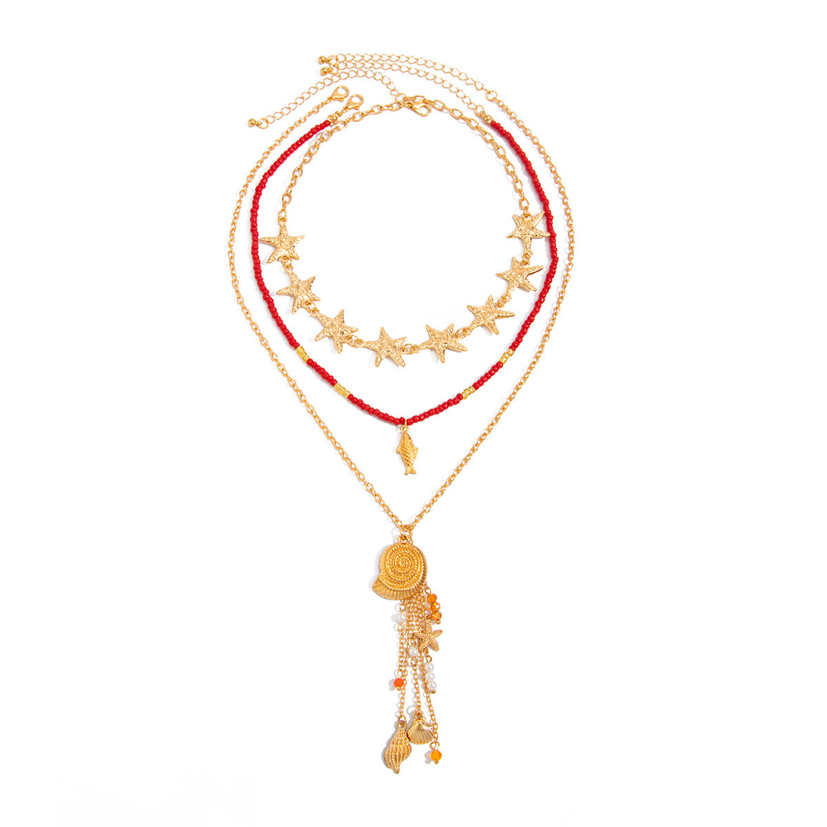 Shell, Starfish & Fish Y-Shaped Necklace