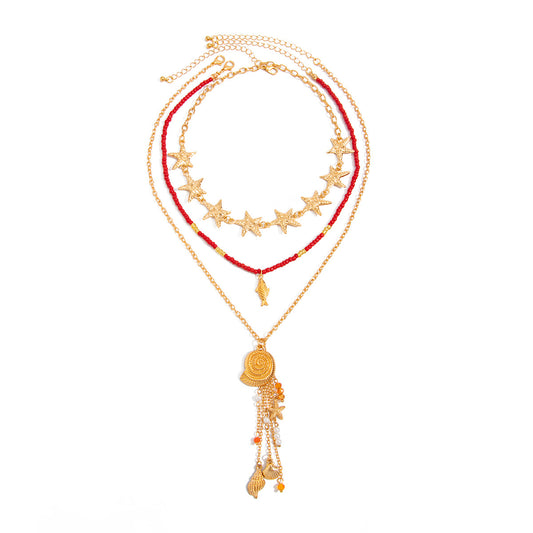 Shell, Starfish & Fish Y-Shaped Necklace