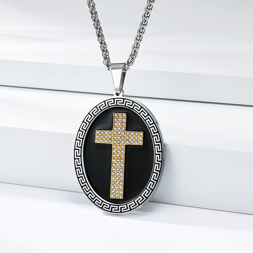 Titanium Steel Cross Necklace For Men Unisex Planderful Everyday Genie Streetwear Statement Pendant