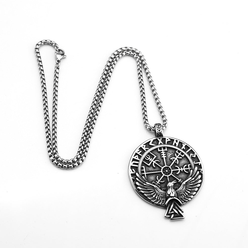 Cross-Border New Nordic Viking Pendant Compass Charm Jewelry