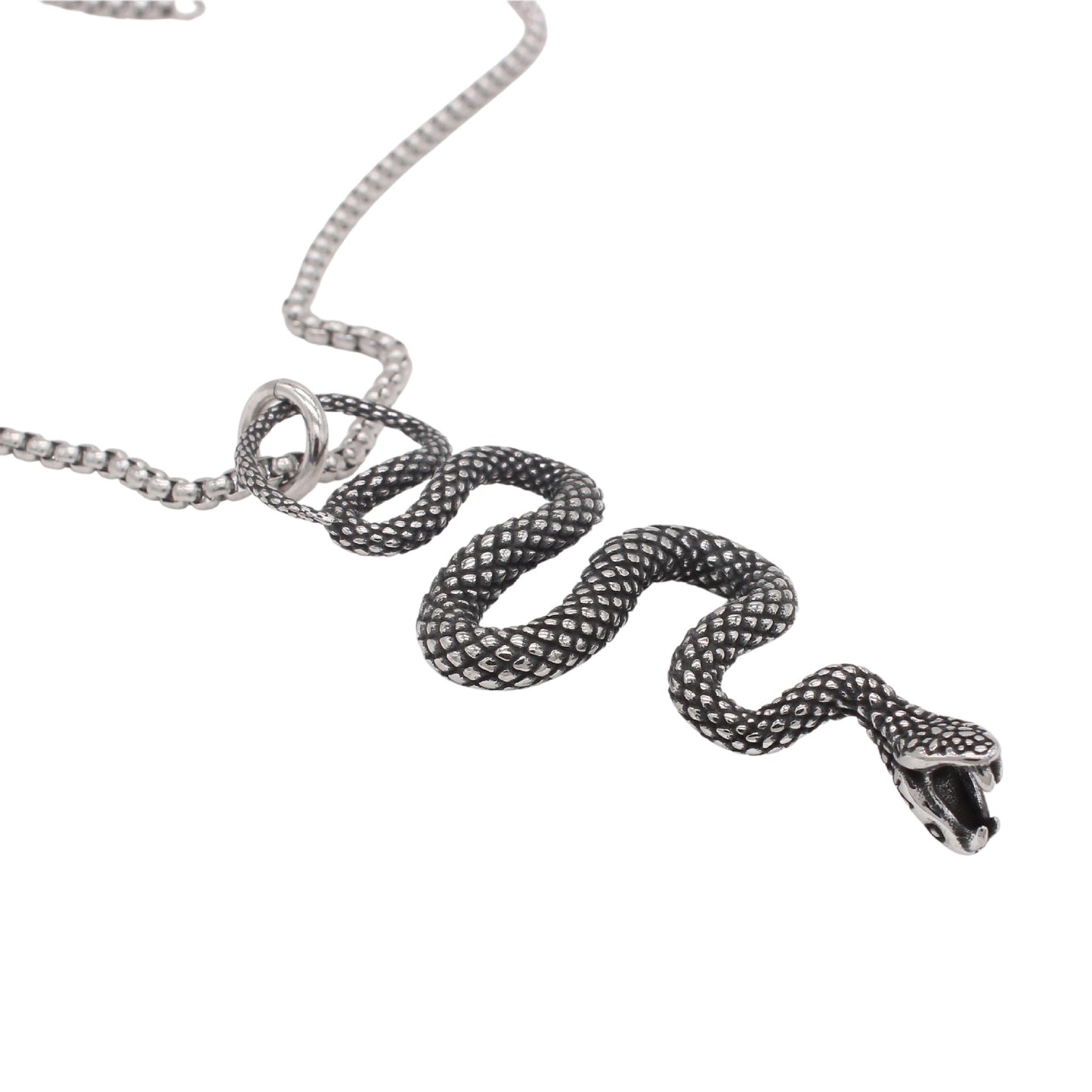 Planderful Jewelry Titanium Snake Pendant for Men