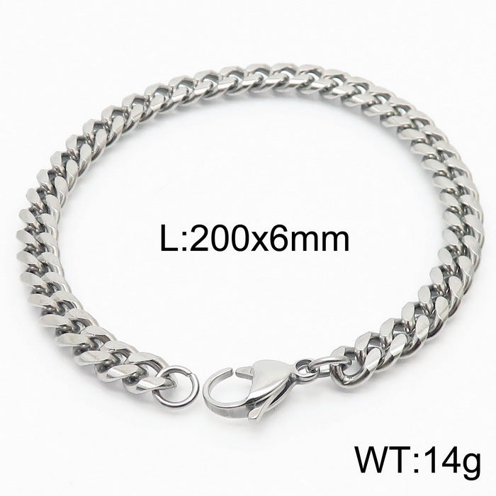 Cool Men's Titanium Steel Does Not Fade Lobster Buckle Bracelet Girls Niche Bracelet A