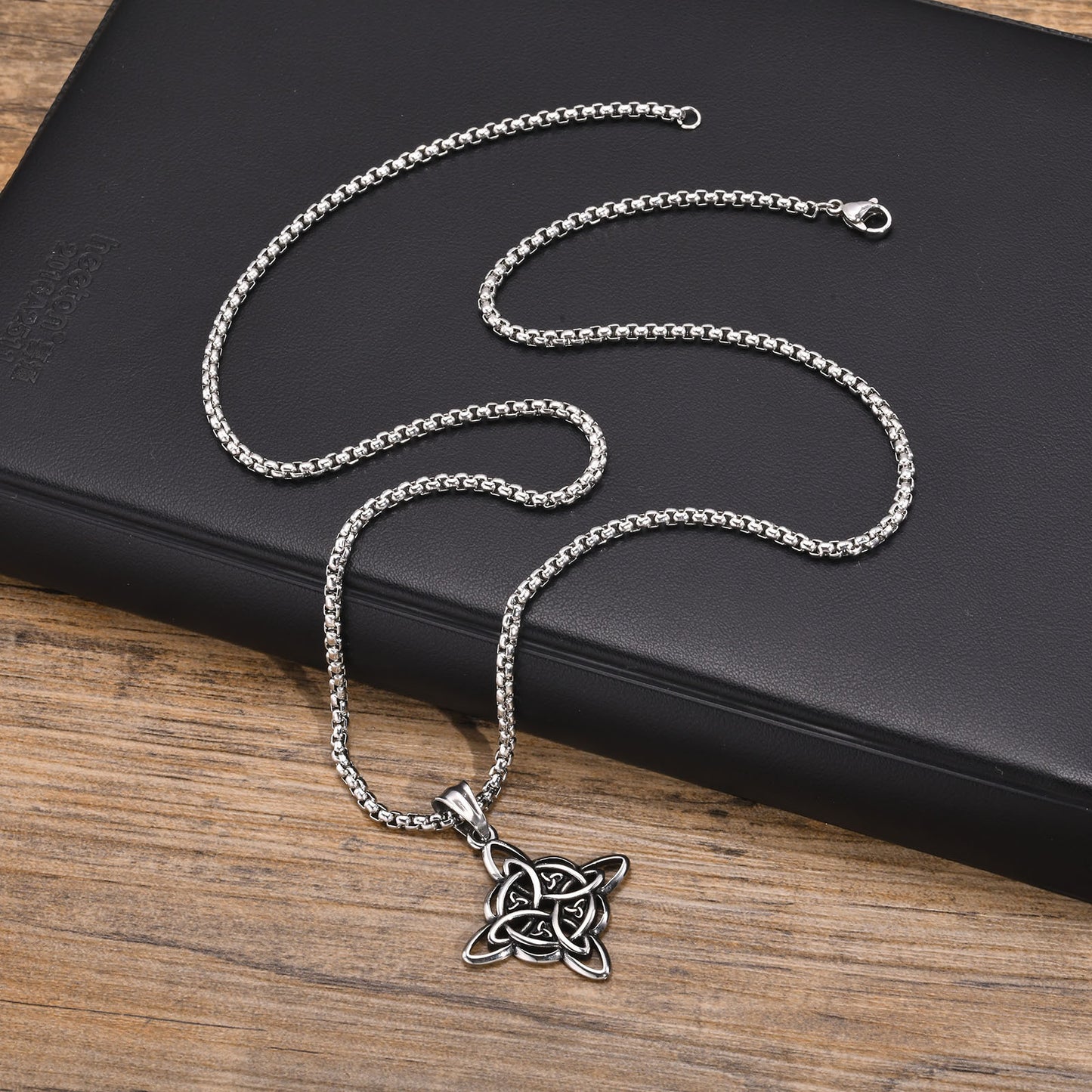 Accessories Men's Stainless Steel Celtic Knot Pendant Necklace