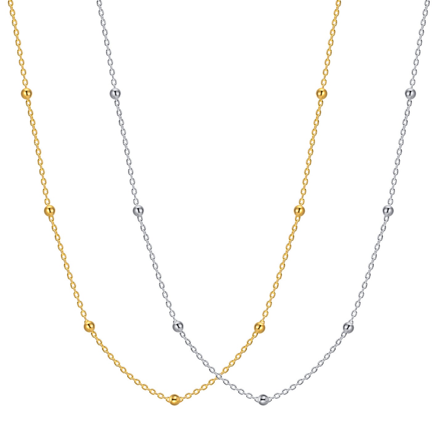 Stainless Steel Bead Chain Fashion Women Necklace Accessories