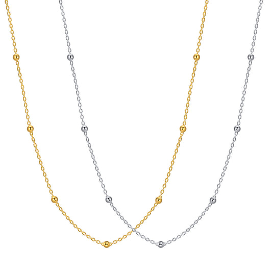 Stainless Steel Bead Chain Fashion Women Necklace Accessories