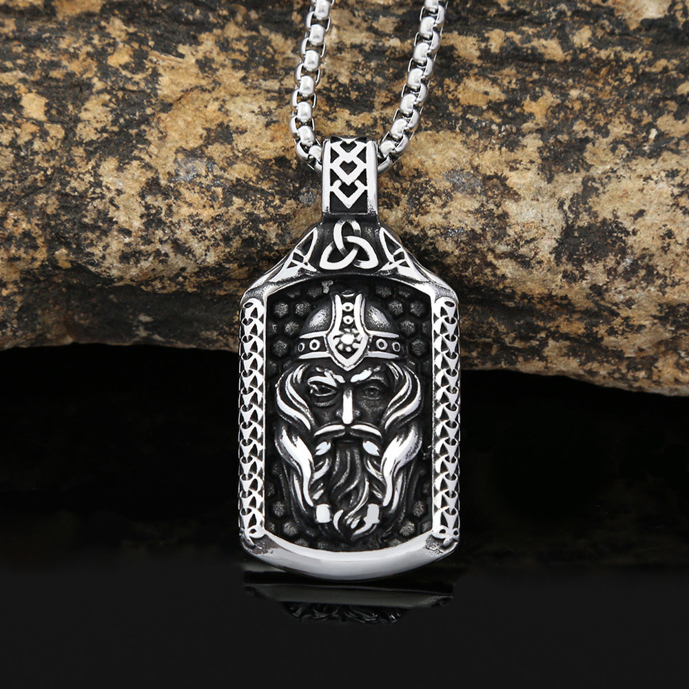 Titanium Steel Viking Warrior Necklace for Men - Fade Resistant