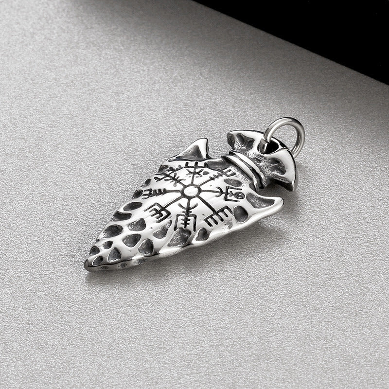 Punk Viking Rune Amulet Pendant in Titanium Steel for Men - Creative European and American Jewelry