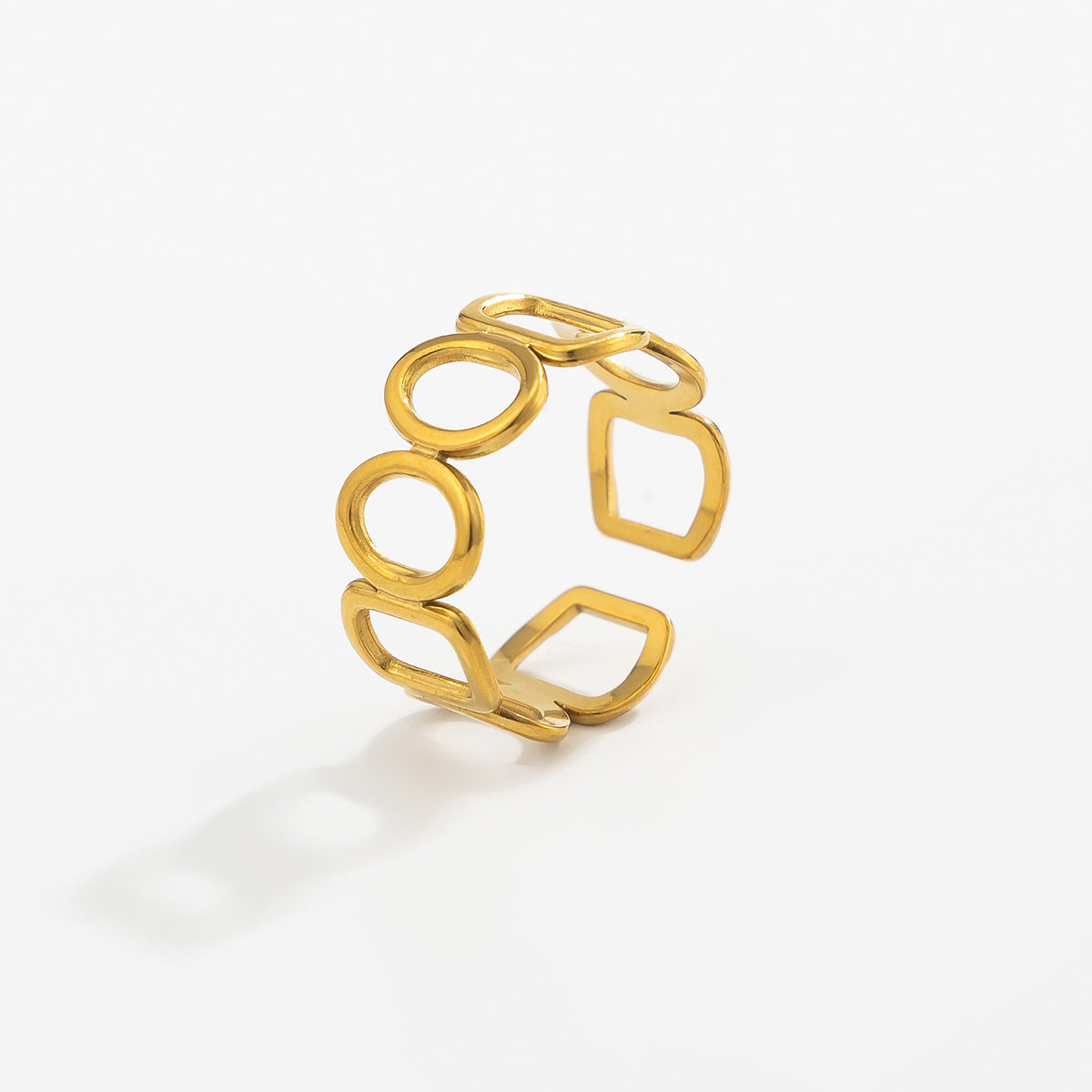 Planderful Stainless Steel Butterfly Ring For Women Vienna Verve Vacation Style Hollow Geometric Opening Jewelry