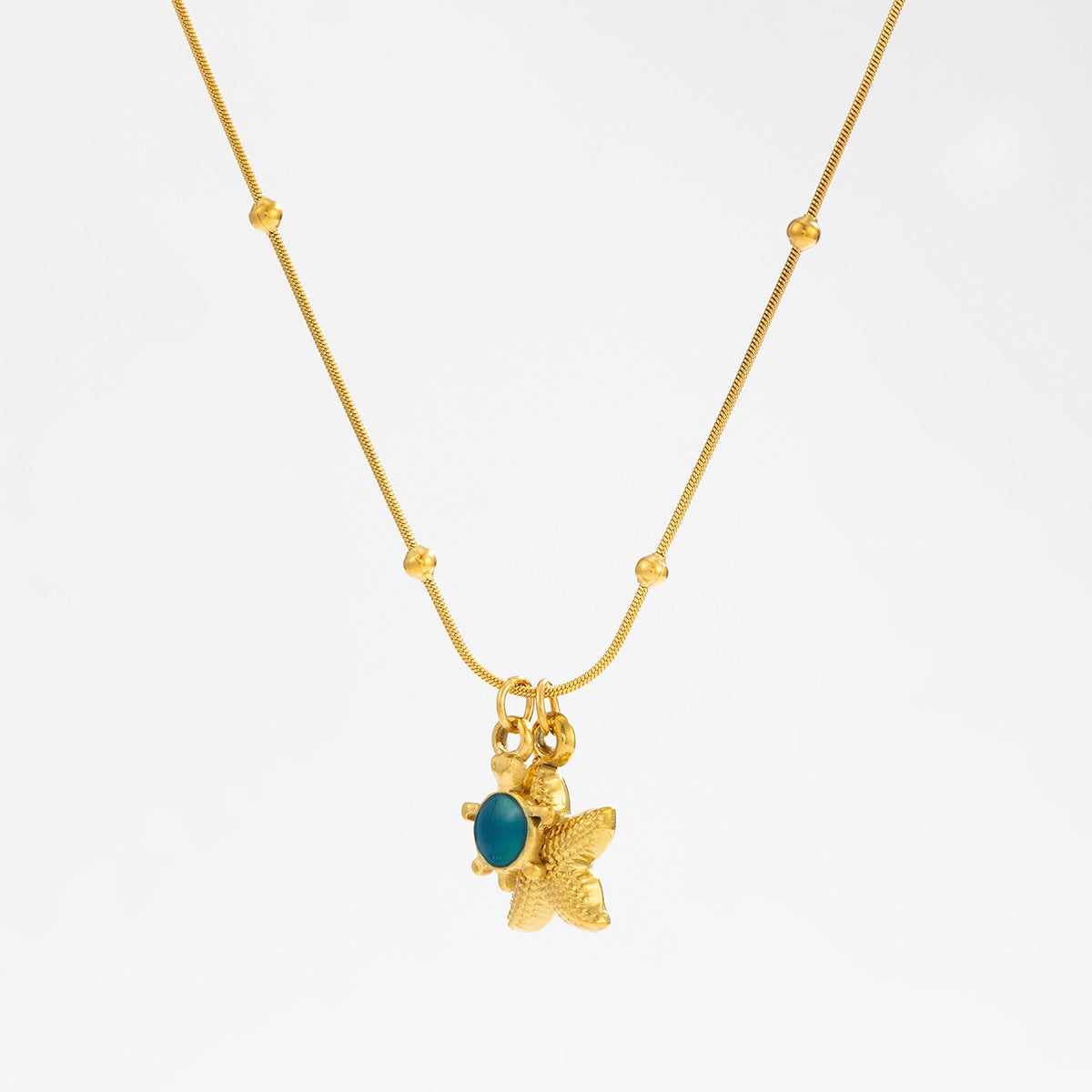 Holiday Wind Small Fish Turtle Pendant Necklace Ocean Wind Coral Starfish Fine