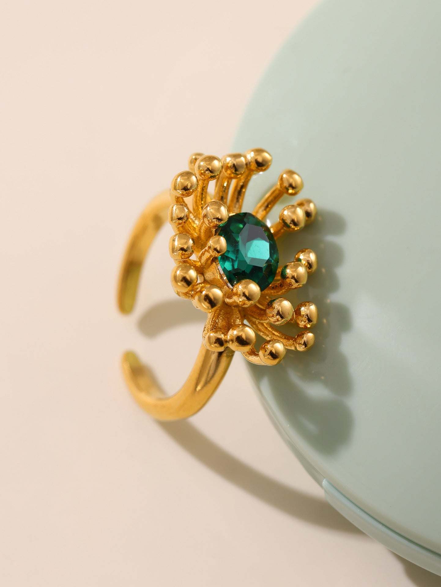 Planderful Stamen Zircon Opening Ring Stud Earrings For Her