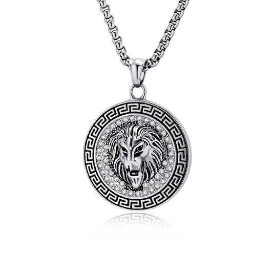 European And American Cross-Border Hip-Hop Jewelry Lion Head Pendant Necklace