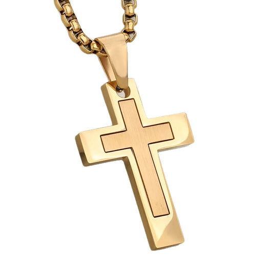 Planderful Titanium Steel Cross Necklace For Men Durable Everyday Wear Modern Urban Edge Premium Gift