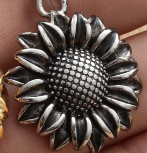 Personalized Titanium Steel Chrysanthemum Pendant Necklace for Men - Retro Punk Style by Planderful