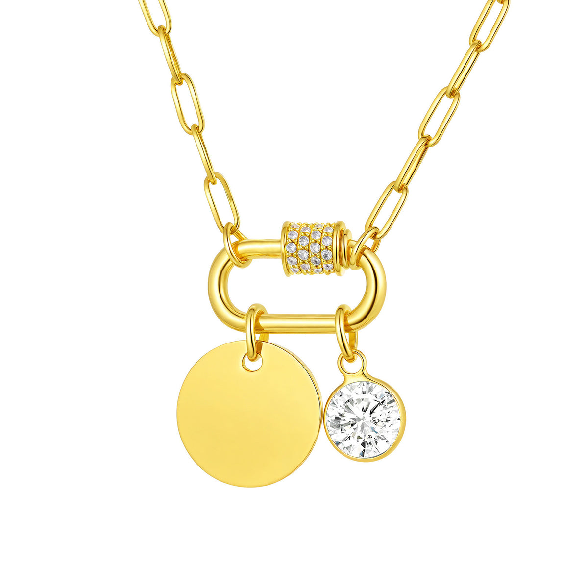 Small Square Chain Blank Stainless Steel Necklace for Women