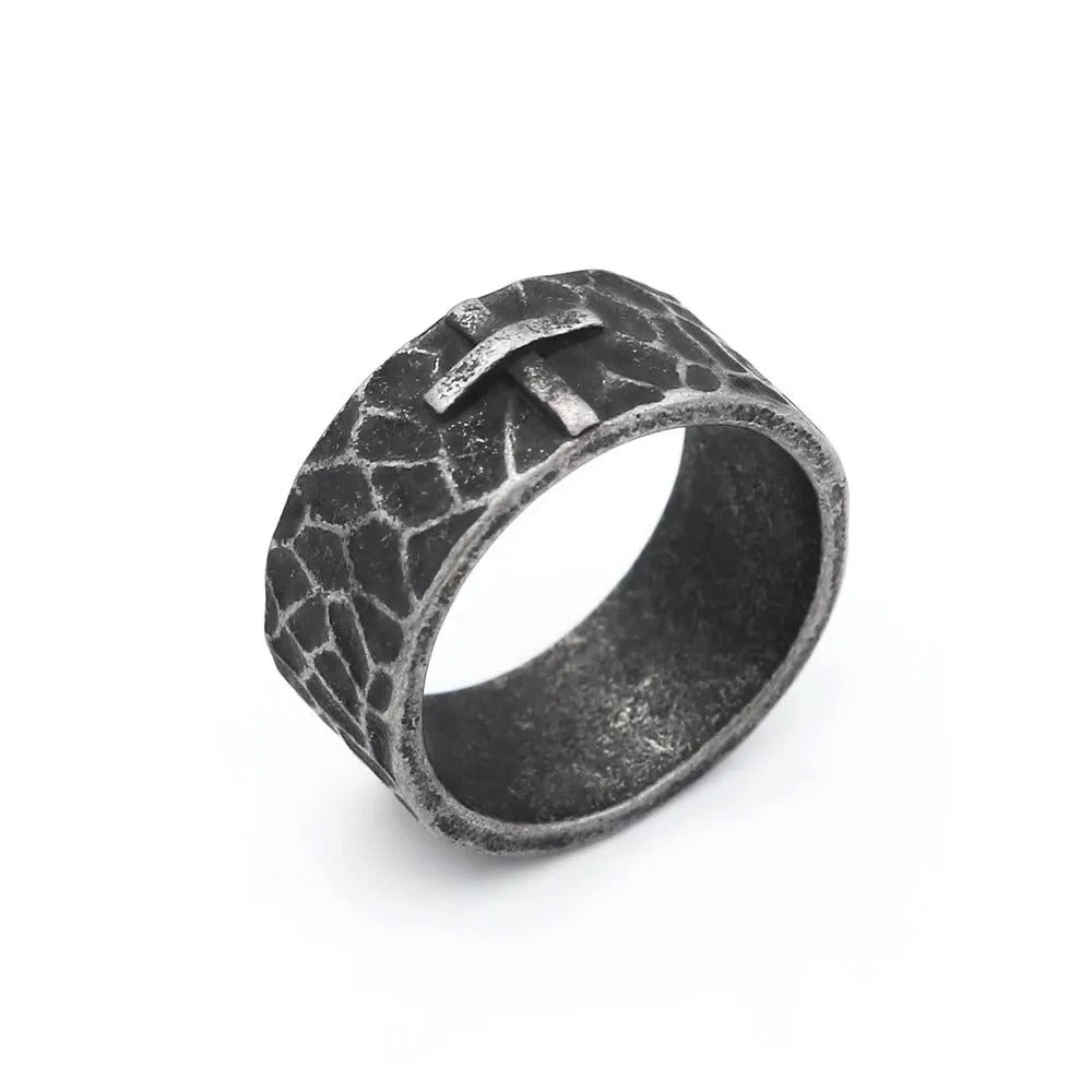 Punk Cross Viking Stainless Steel Men's Ring