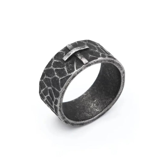 Punk Cross Viking Stainless Steel Men's Ring