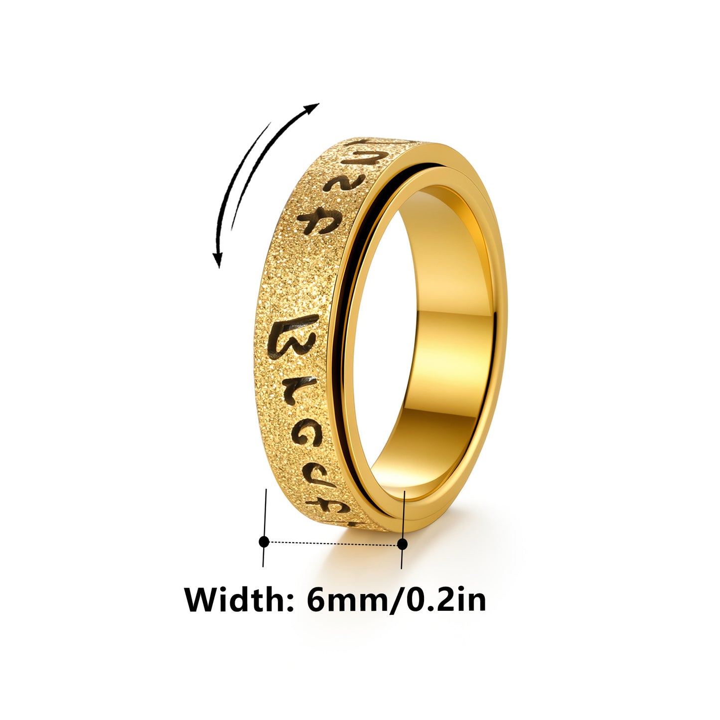 Planderful Everyday Genie Stainless Steel Spinner Ring For Women And Men Unisex Decompression Jewelry