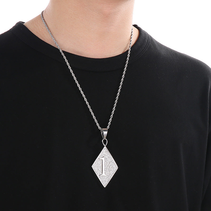Planderful Rhombus Pendant Titanium Steel For Men Trending
