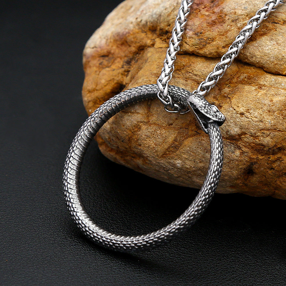 Punk Snake Stainless Steel Pendant Necklace