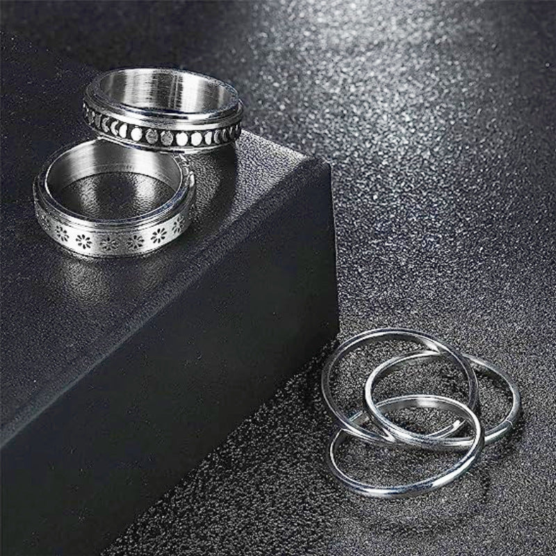 Planderful Everyday Genie Decompression Ring Rotatable Titanium Steel For Unisex Protection Statement