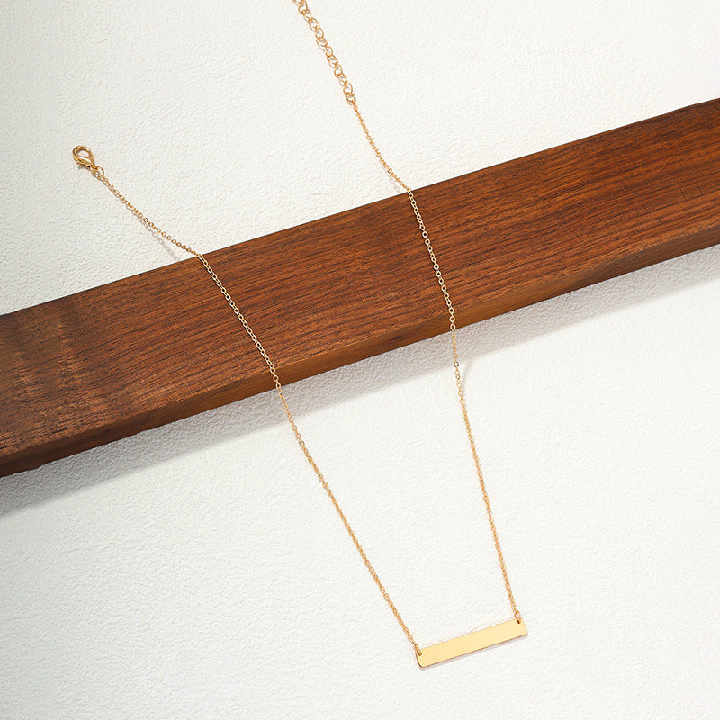 Chic Square Geometric Pendant Necklace with Metal Chain - Vienna Verve Collection