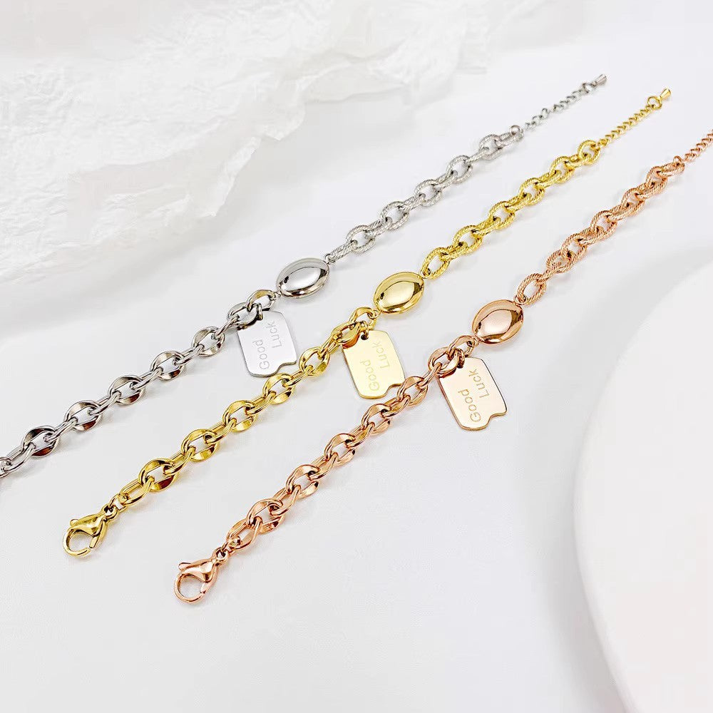 Planderful Jewelry Everyday Genie Steel Bracelet Korean Style Lucky Niche Design For Celeb Fans