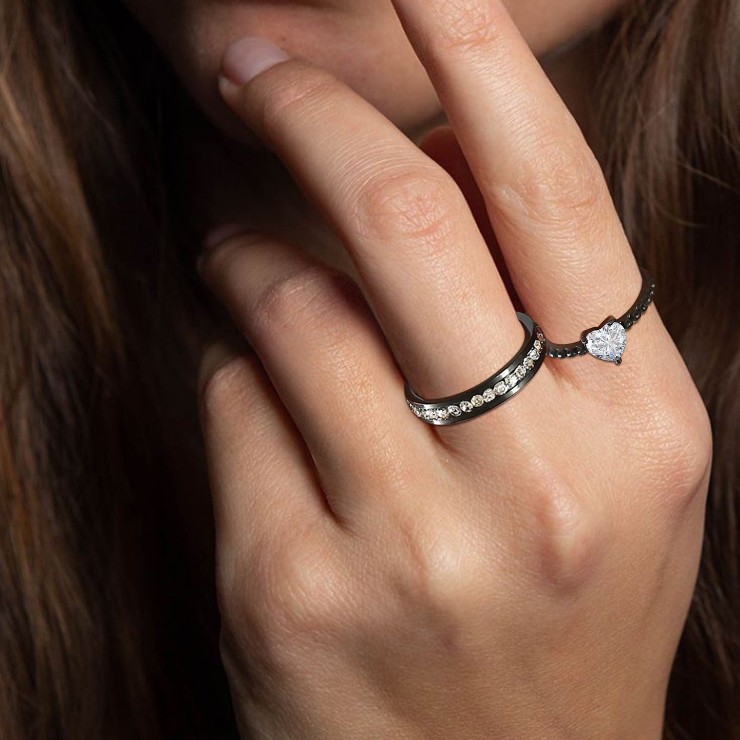 Cross-Border Jewelry Titanium Steel Women's Stacked Ring