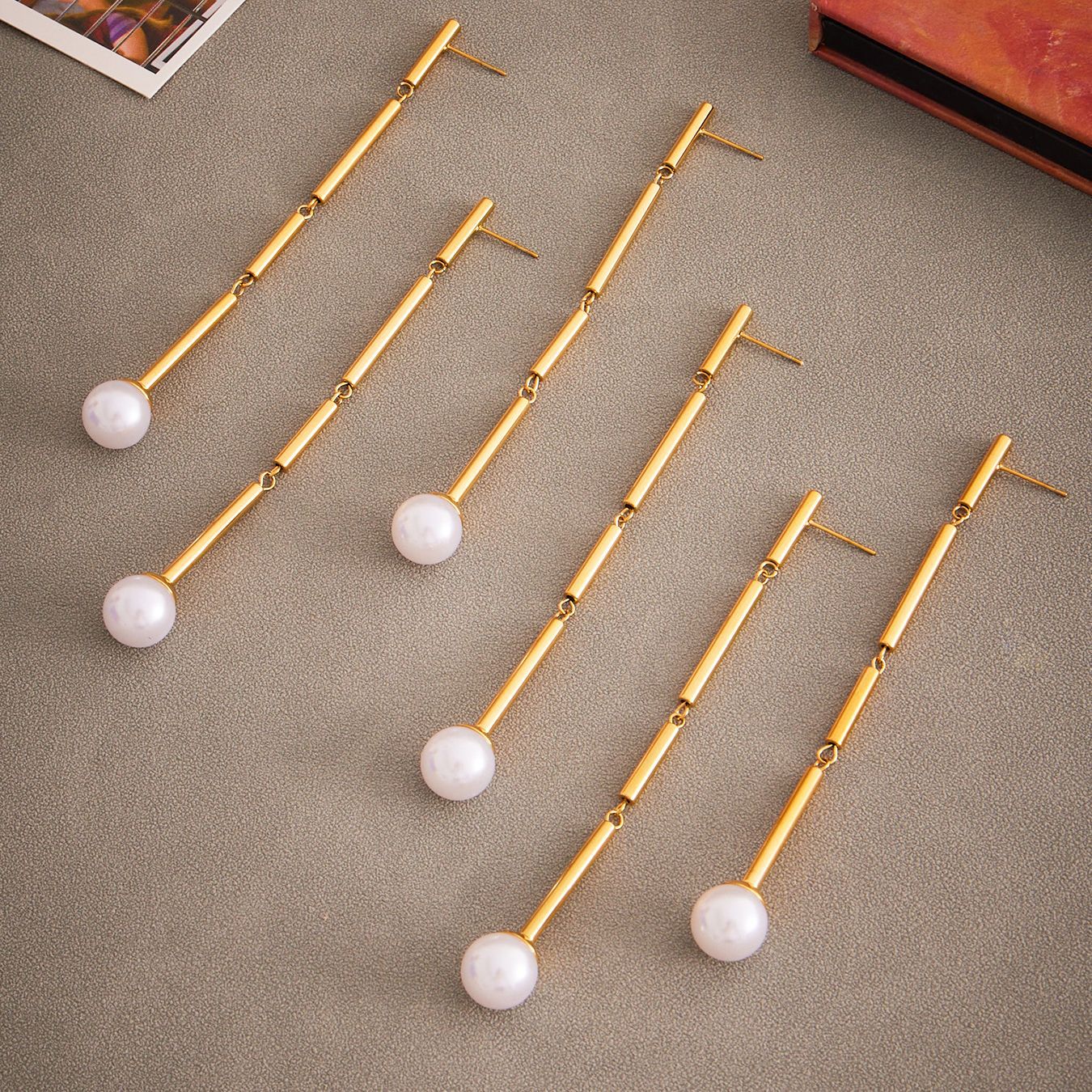 Planderful Bamboo Long Earrings High Gloss For Women