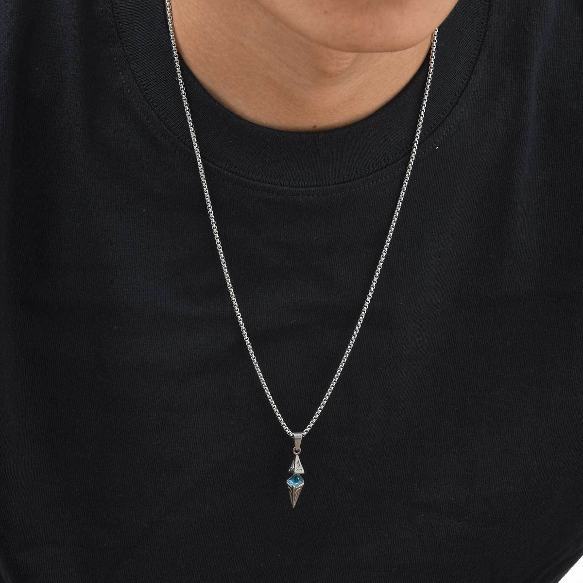 Zircon Pendant — Antiqued or Silver Finish