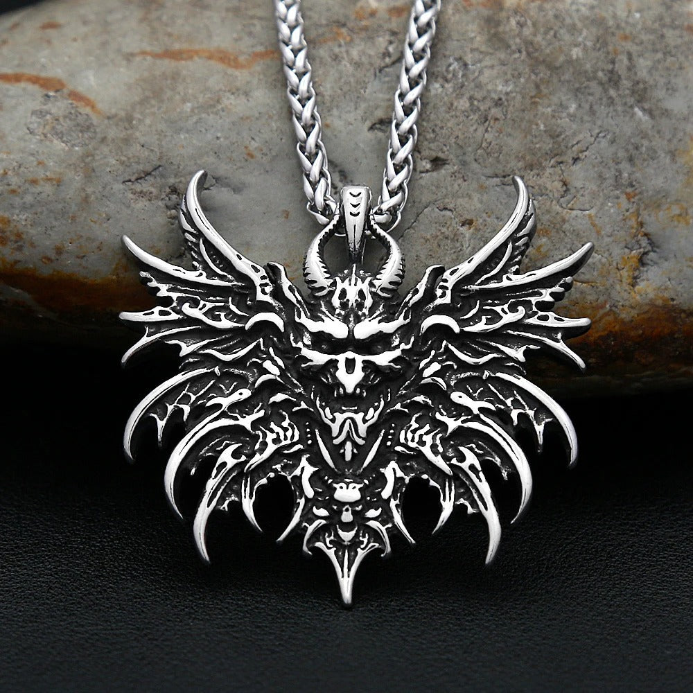 Skull Viking Stainless Steel Men's Pendant Necklace