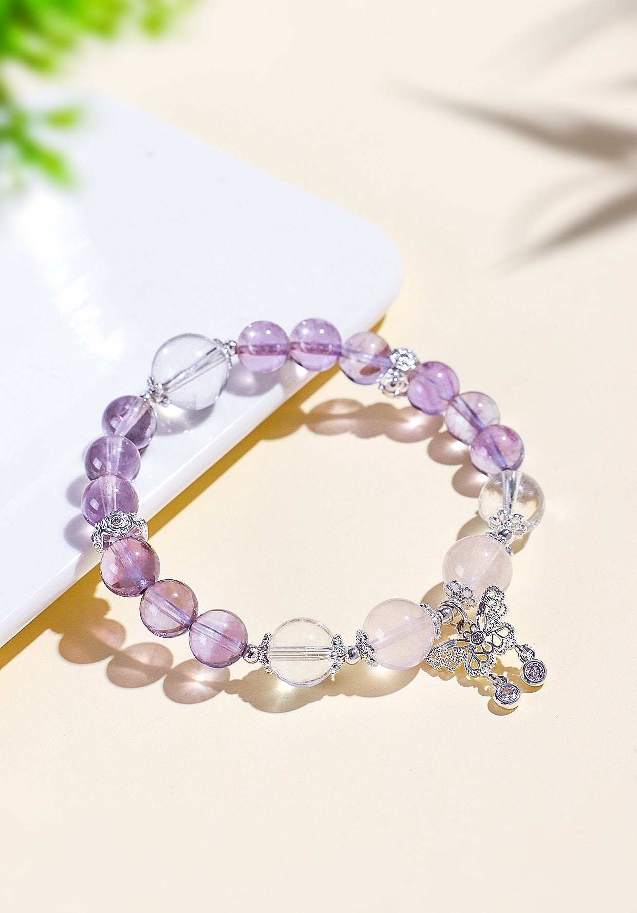 Planderful Fortune's Favor Amethyst Butterfly Bracelet – Exquisite Natural Gemstone Design