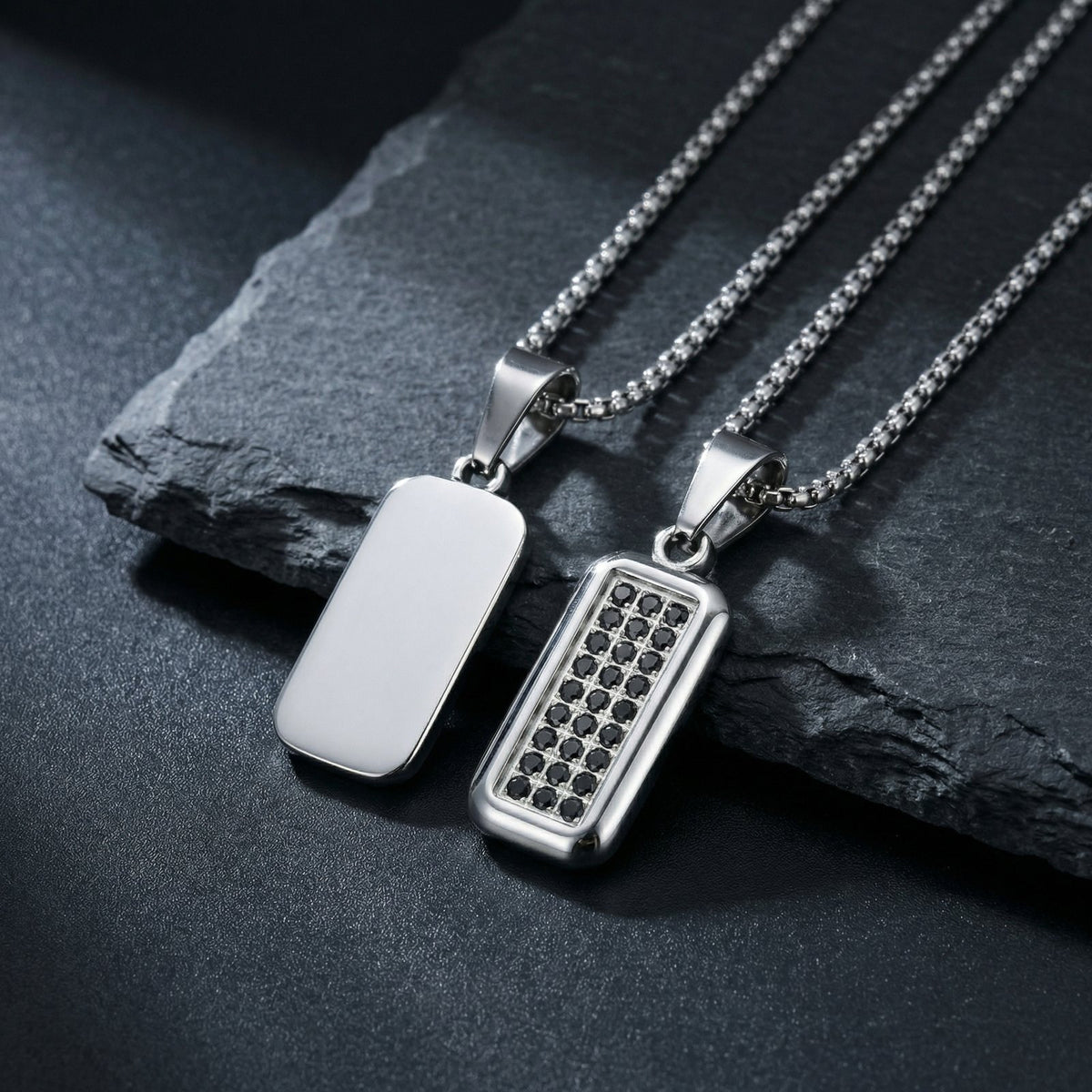 Zircon Geometric Stainless Steel Pendant for Men