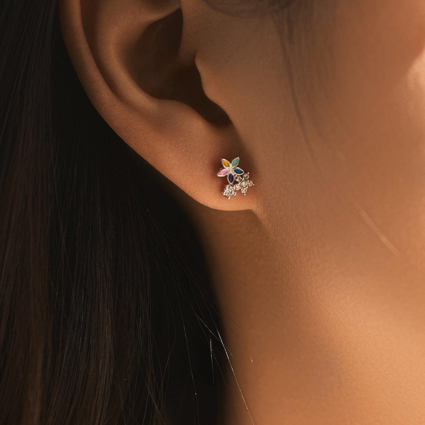 Planderful Everyday Genie Earrings – Exquisite Zircon Flower Design