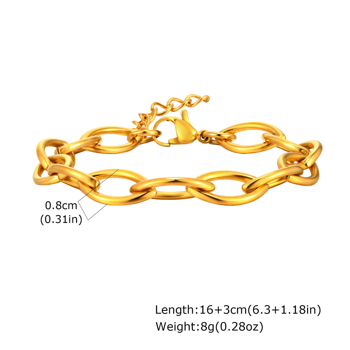 Geometric Stainless Steel Bracelet for Women