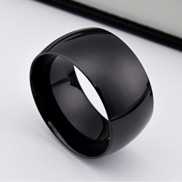 Cross-Border European Titanium Steel Ring for Men Large Finger