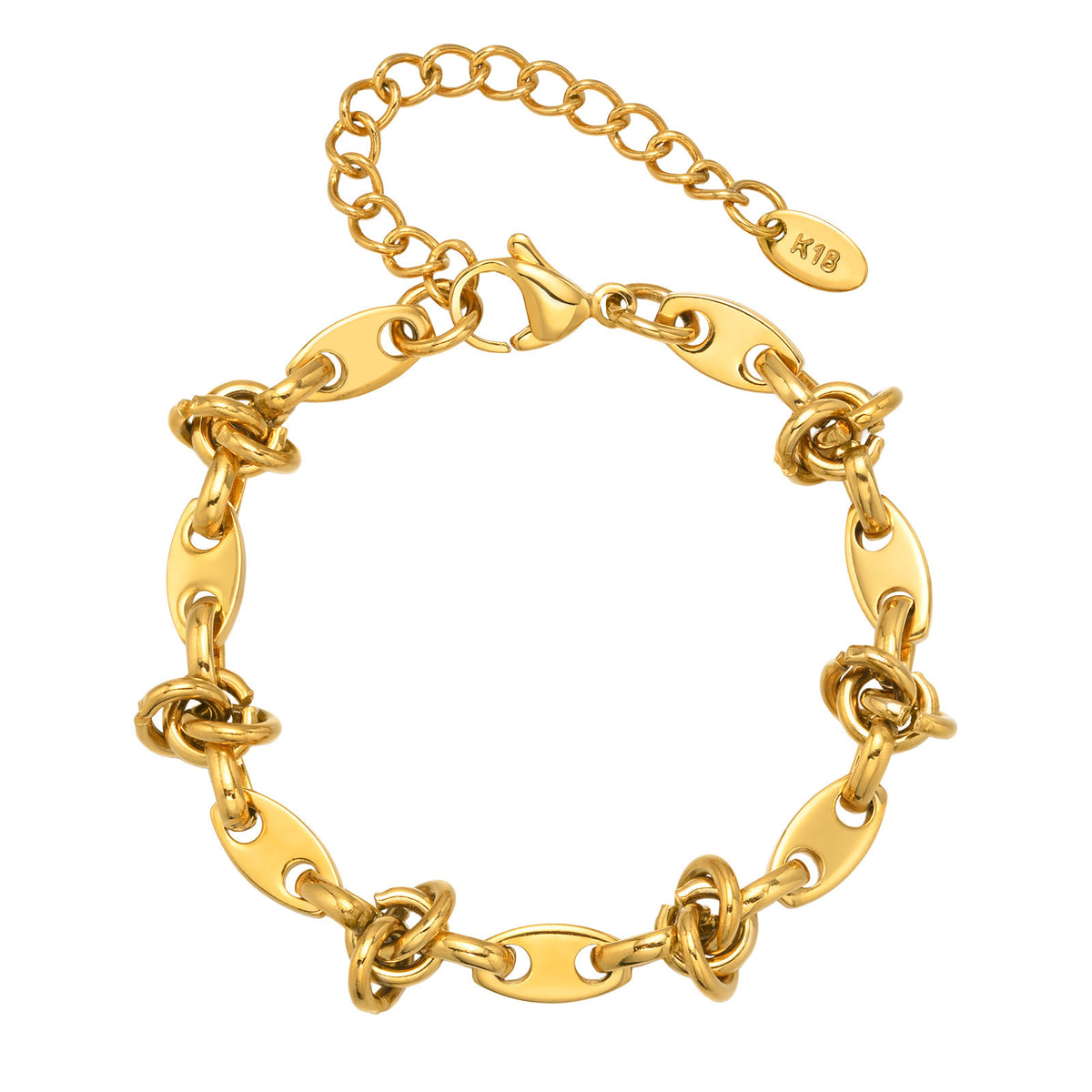 Hollow Knot Stitching Handmade Stainless Steel Bracelet