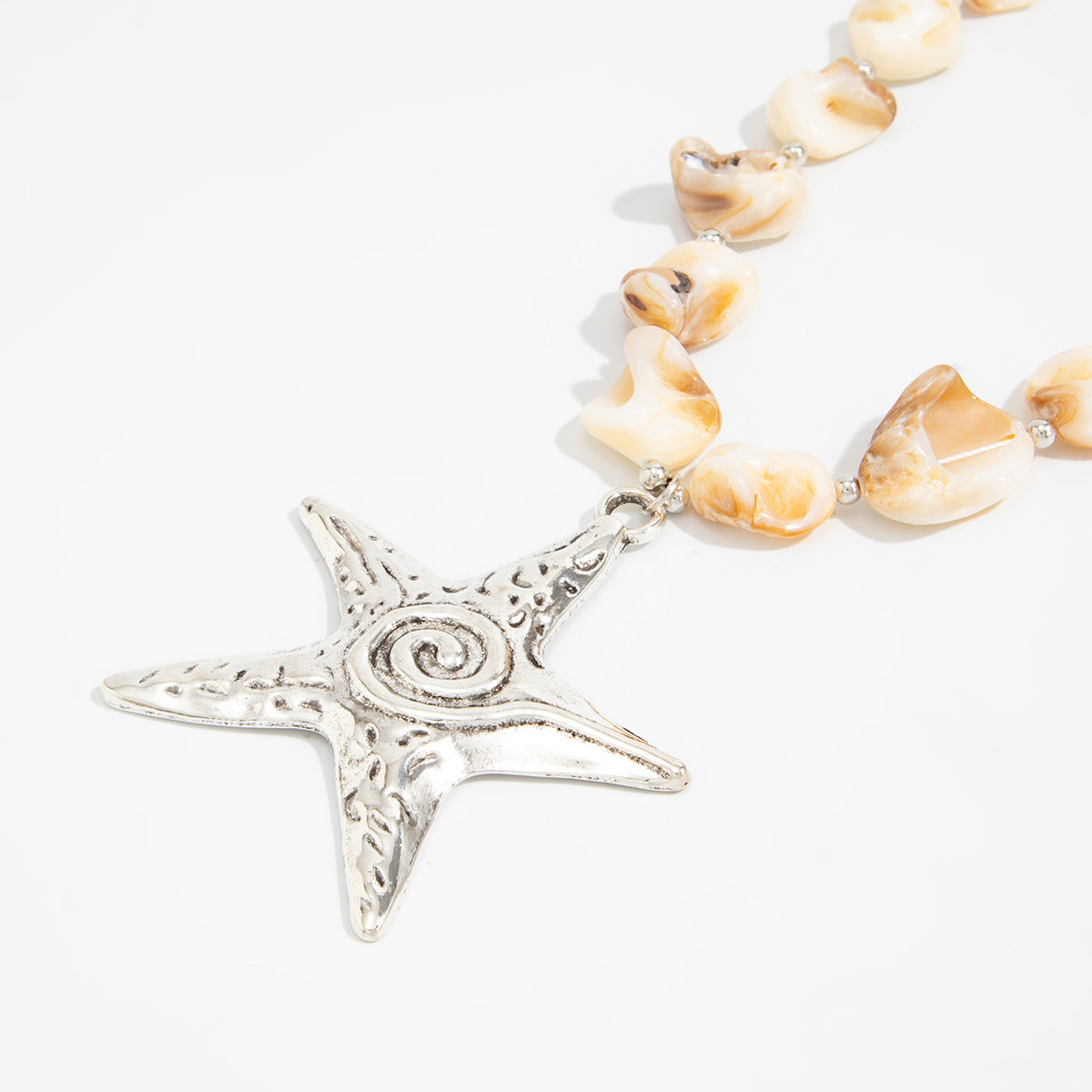 Marine Alloy Starfish Pendant Collarbone Chain Necklace Holiday Wind Irregular Shell Piece