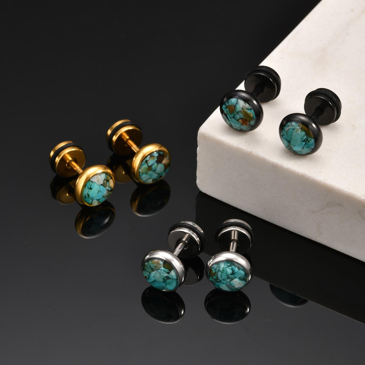 Modern Stainless Steel Earring — Single — Gold / Silver / Black