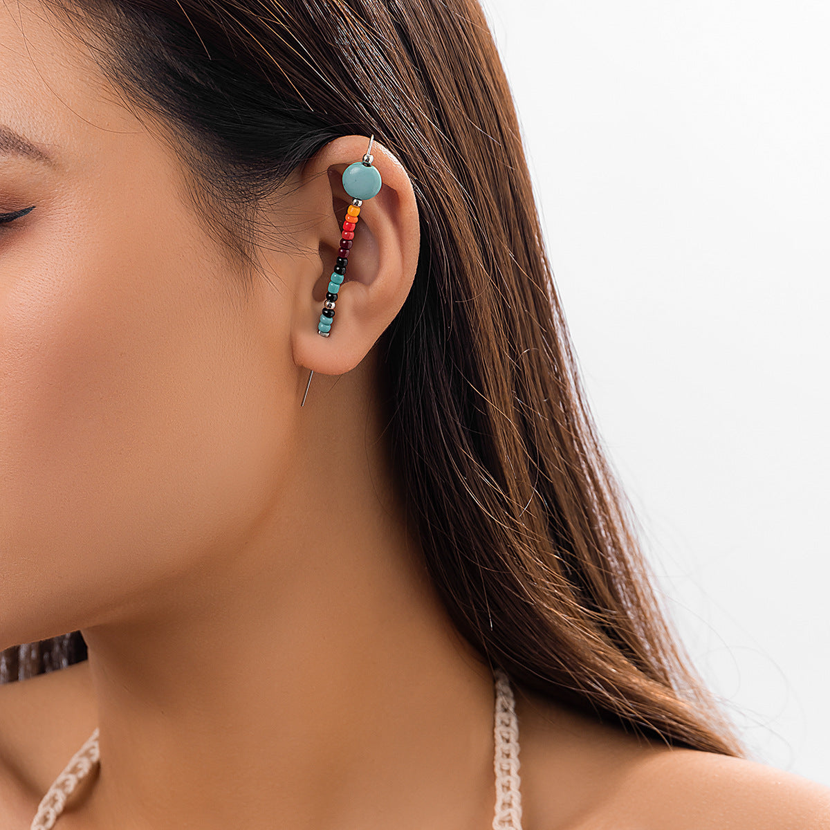 Rainbow Skull Earrings with Beaded Letters