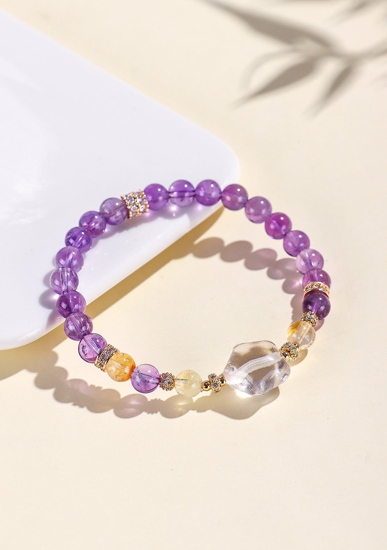 Planderful Fortune's Favor Bracelet – Elegant Amethyst and Crystal Design