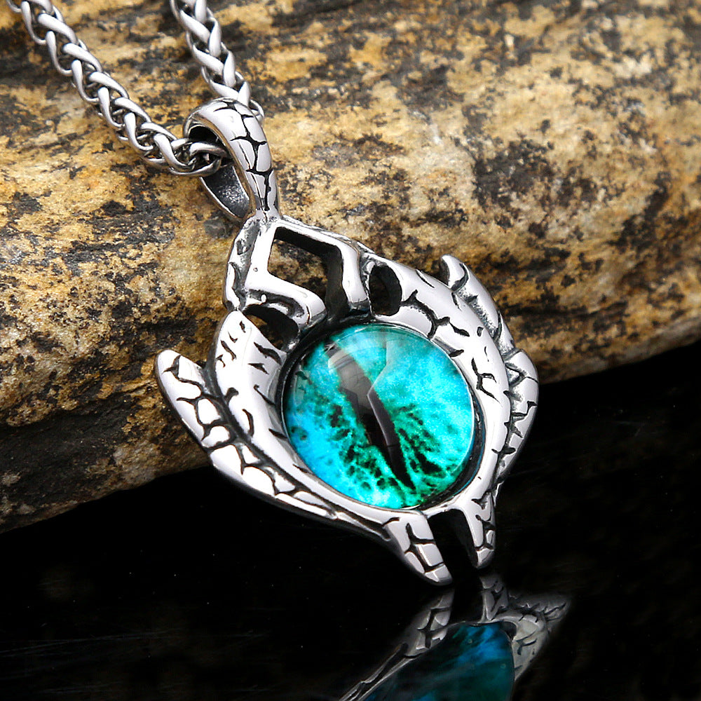 Punk Evil Eye Stainless Steel Pendant Necklace