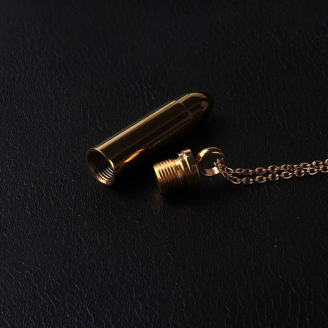 Planderful Everyday Genie Openable Bullet Pendant For Men Titanium Steel Glossy Finish Punk Hip Hop Style