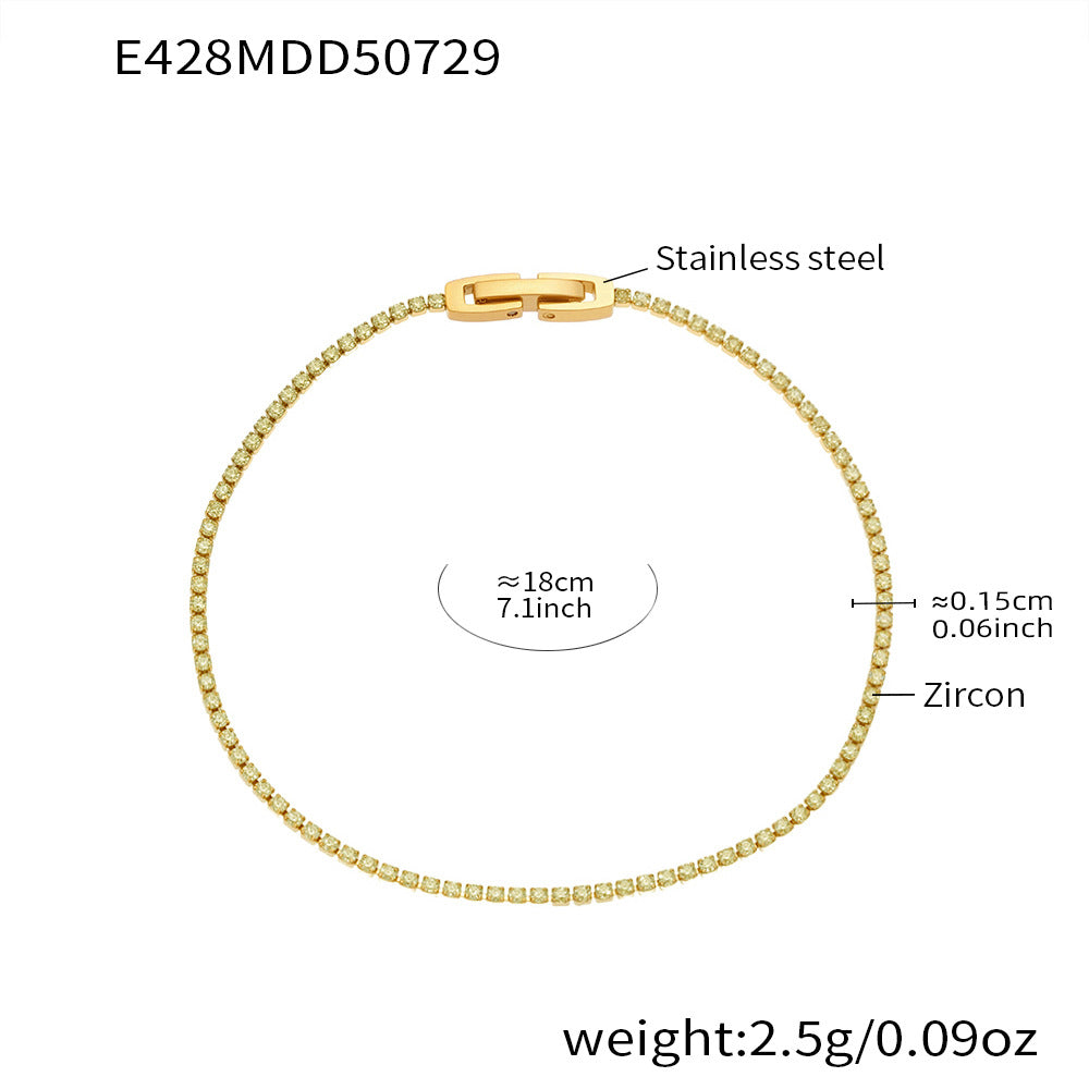 Planderful Zircon Bracelet 18K Gold Plated Jewelry For Women