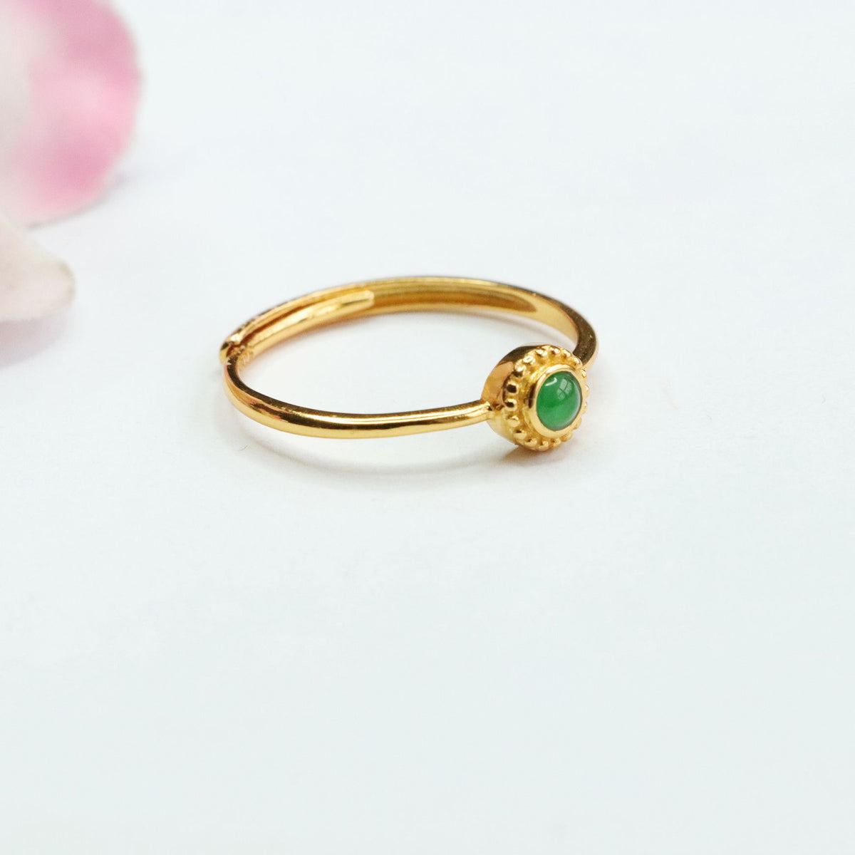 Icy Green Jadeite 925 Silver Ring