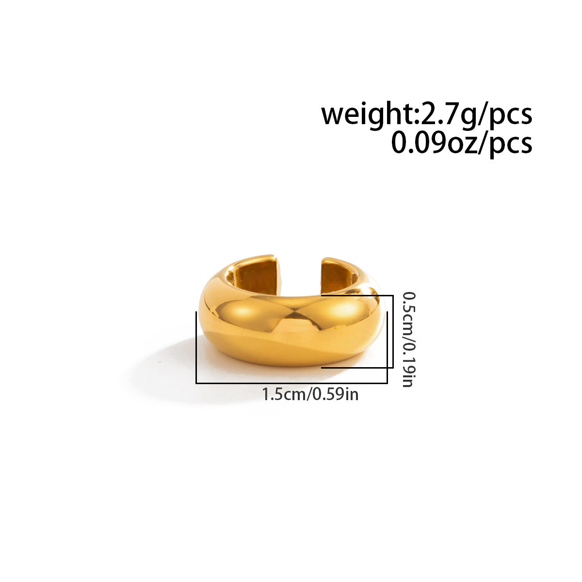 Planderful Vienna Verve Two Tone C Shaped Stud Earrings Stainless Steel Geometric Minimalist Statement for Modern Women