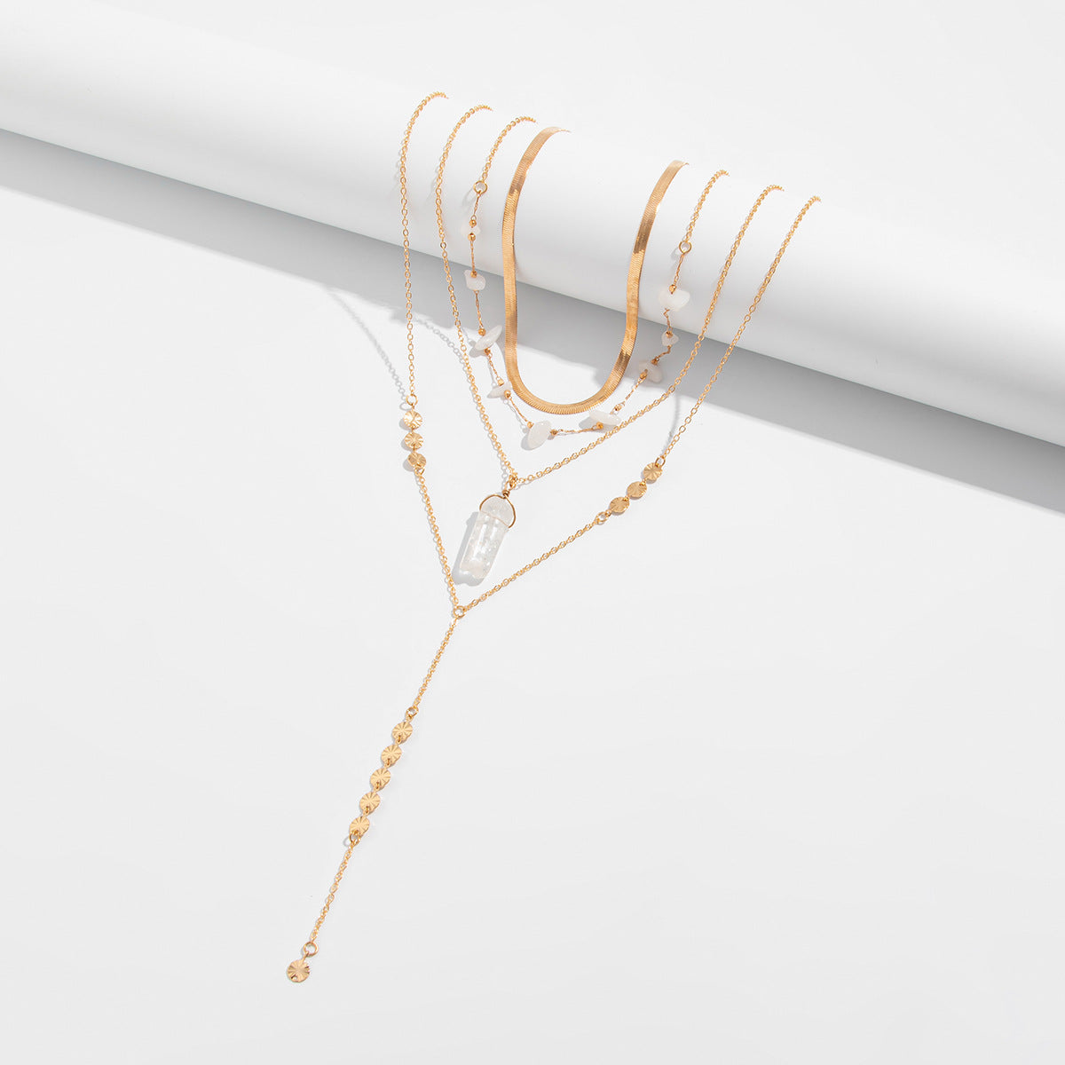 Planderful Vienna Verve Necklace – Elegant Multi-Layer Design with Water Drop Sequins