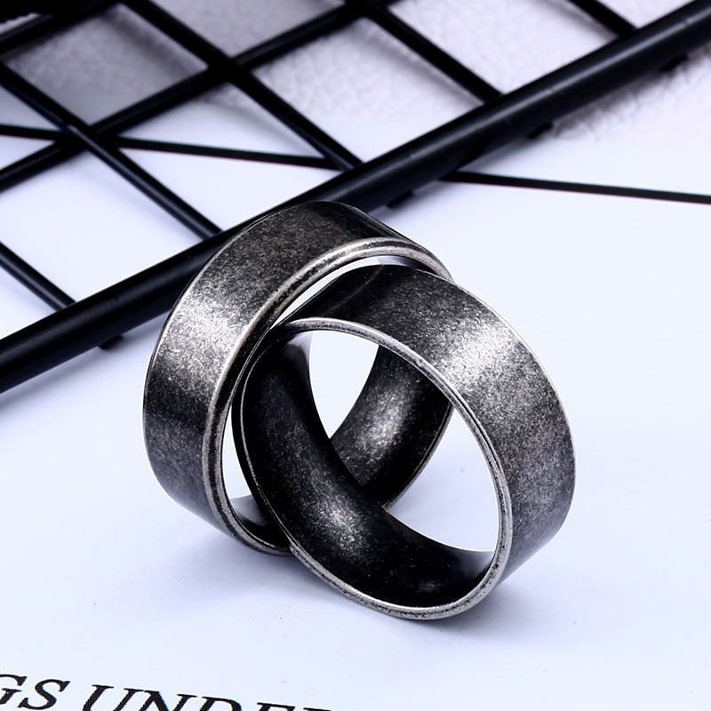 Minimalist Retro Titanium Steel Unisex Ring - Trendy Scandinavian Design for Everyday Wear