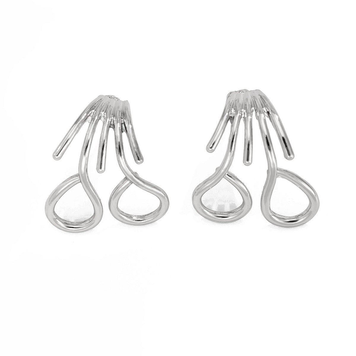 Planderful Geometric Stripe Earrings Polished Metal Statement Jewelry For Women Vienna Verve
