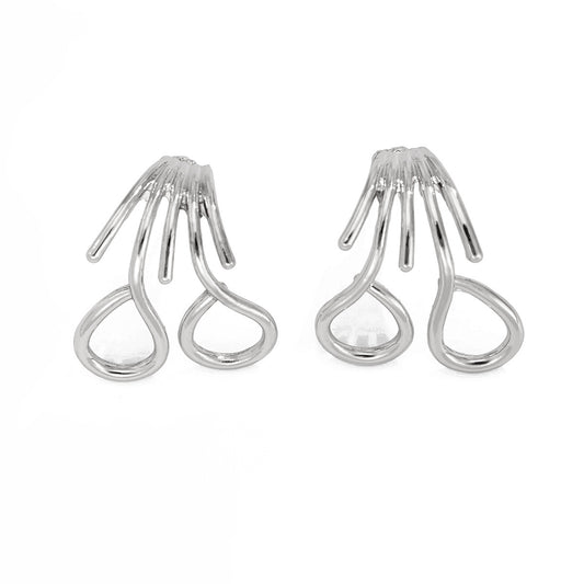 Planderful Geometric Stripe Earrings Polished Metal Statement Jewelry For Women Vienna Verve